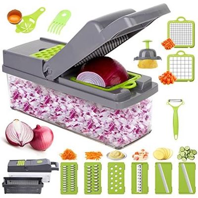 Wees creatief in de keuken met onze 12 in 1 handmatige Mandoline Fruit Vegetable Slicer