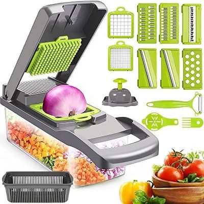 Wees creatief in de keuken met onze 12 in 1 handmatige Mandoline Fruit Vegetable Slicer