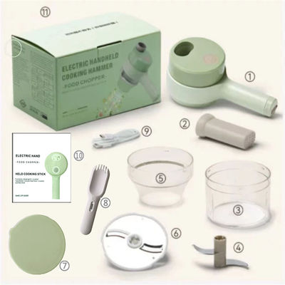 Europa Draagbare 4 in 1 groentenknipset Smart Gadget Elektrische snijmachine Keuken Chopper