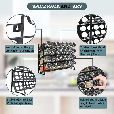 4 lagen draad ijzeren gaas Spice Jar Rack voor Keuken Organisatie Rack Grootte 30*9.8*23.3cm