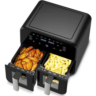 9L touchscreen dubbele luchtfryer elektrische diepfryer smart rack zonder olie huishouden