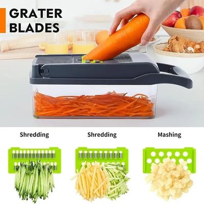Veelzijdige plastic haker voor groenten en fruit Duurzaam keukengereedschap 35.5x11.8x11.8cm