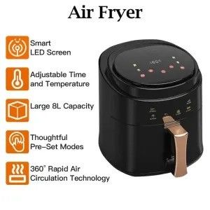 Commerciële De 8l roestvrijstalen voering Custom Silver Crest Air Fryers voor het koken
