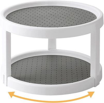 2 lagen Keukenspecerijen Draaiend opslagrek voor gemakkelijke toegang tot specerijen en toiletartikelen