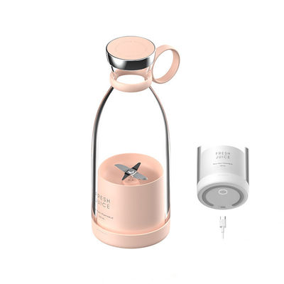 Draagbare oplaadbare USB blender sapper 350ml 4 bladden Roze Mini Electric voor reizen