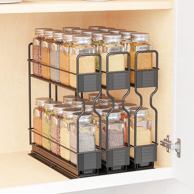 Organiseer uw badkamer efficiënt met twee lagen schuifbare organisator voor kruidenrekken