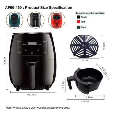2L 3L 3.5L 4.5L 5L 5.5L 7L 7.7L 8L 10L 12L digitale elektrische luchtfryer voor OEM/ODM leveranciers