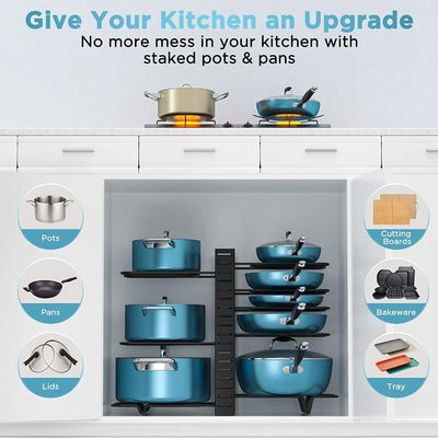 Verstelbare keukenkas pot en pan organisator 8 tier rack met 3 DIY methoden