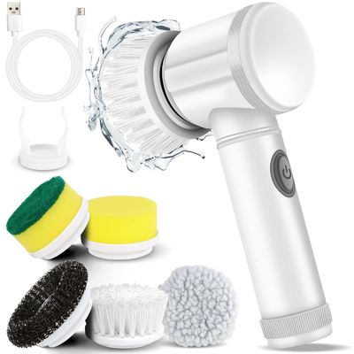 Sponge Style 5 in 1 elektrische reinigingsborstel voor badkamer bad en vaatwasbak