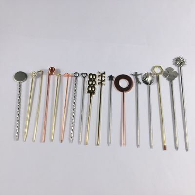 304 roestvrij staal cocktail pinnen Swizzle Stick voor herbruikbare kleine peddels Custom pinnen