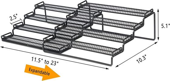 Food Iron Baked Lacquer Spice Rack Organisator voor Kas 4 Tier Stap Schaphouder