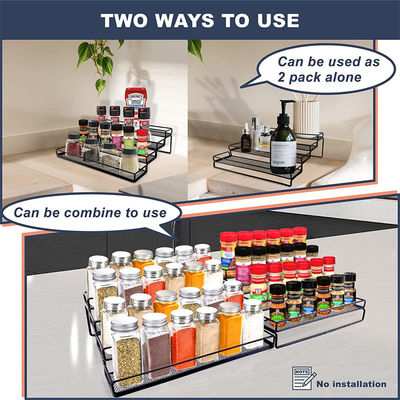 Food Iron Baked Lacquer Spice Rack Organisator voor Kas 4 Tier Stap Schaphouder