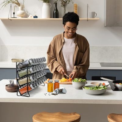 3-tier Spice Rack Standing Type Metalen Kruidenfles Organisator voor Keuken Teller