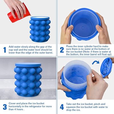 Stocked Modern Design Silicone Ice Cube Bucket voor ruimtebesparing Food Grade materiaal