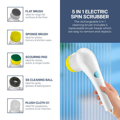 Vervangbare borstelkoppen Handheld reinigingsborstel voor elektrische spin scrubber in de keuken