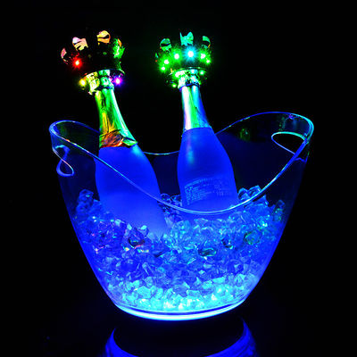 Ovale vorm LED luxe flitsende wijn wodka whisky champagne emmers voor KTV bar feest