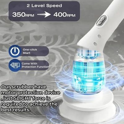 Witte elektrische plastic reinigingsborstel set topverkopende spin scrubber voor diep reiniging