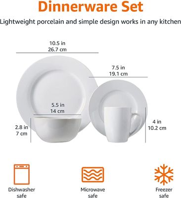 Vervaardiging Ronde tafel set fijne borden set voor wit bot porseleinen dinerware