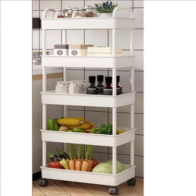 Multifunktioneel 5 niveaus draaibare keuken groentenorganisator met draagbare trolley