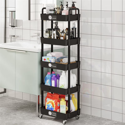 Multifunktioneel 5 niveaus draaibare keuken groentenorganisator met draagbare trolley