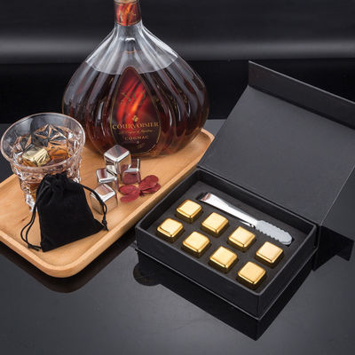 Ontwerp Whiskey Ice Stone Set 8 PCS Edelstaal Cubes Met Tong En EVA Gift Box