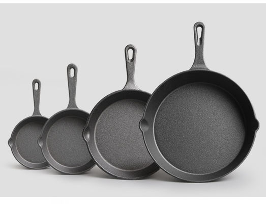 Gietijzeren bakpan 9-30 cm voorgevoerde schotel voor zowel binnen als buiten koken