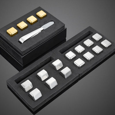 Ontwerp Whiskey Ice Stone Set 8 PCS Edelstaal Cubes Met Tong En EVA Gift Box