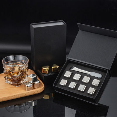 Ontwerp Whiskey Ice Stone Set 8 PCS Edelstaal Cubes Met Tong En EVA Gift Box