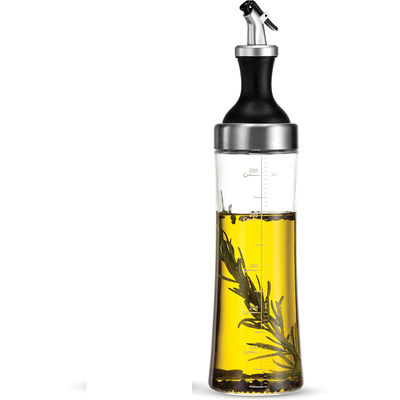 Huishoudelijke hoge borosilicaat glazen oliepot met gebogen afvoer en oliecontrolemeter