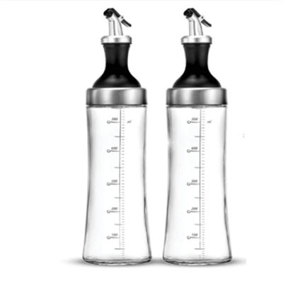 Huishoudelijke hoge borosilicaat glazen oliepot met gebogen afvoer en oliecontrolemeter