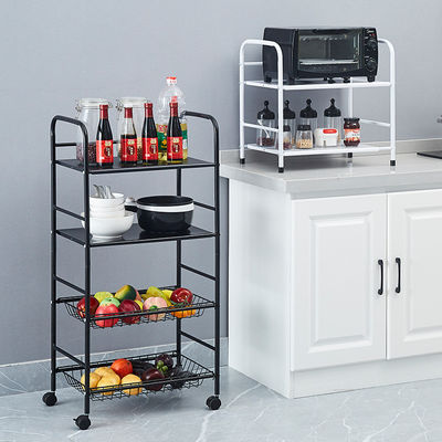 Multifunktioneel keukenopslagrek 3 4 5 laag draaibare trolley met wielen