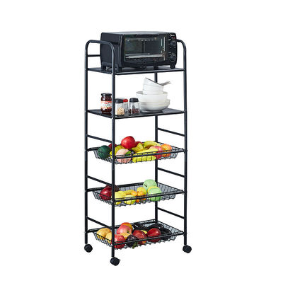 Multifunktioneel keukenopslagrek 3 4 5 laag draaibare trolley met wielen