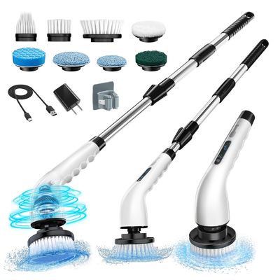 9 Verwisselbare koppen Draadloze badkuip Power Scrubber voor huishoudelijke schoonmaakborstel
