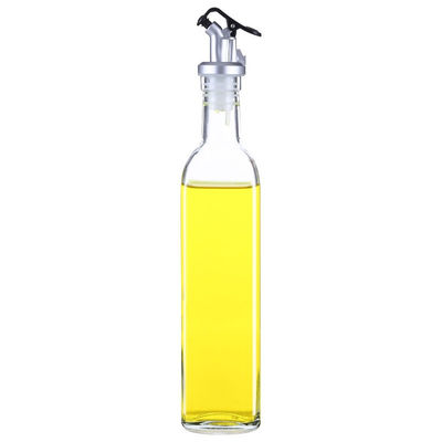 Andere kookgereedschappen Vierkante hoge witte glazen oliefles met aangepast logo spuitstuk