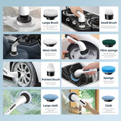 9 Verwisselbare borstelkoppen Elektrische spinschrobber met verstelbaar afneembare handvat