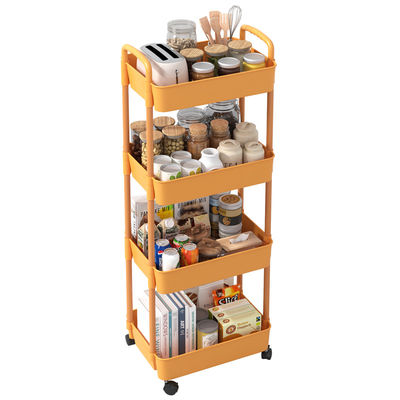 Keukenplank organisator Vierkante draaiende 4 niveaus Zwart Huishoudelijk opslagrek mandje trolley cart