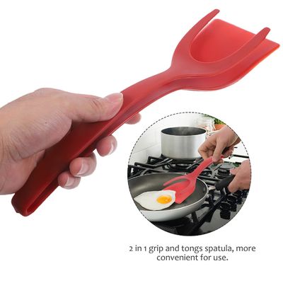Groenten- en fruitgereedschappen type 2 in 1 spatula tong PPA-materiaal Grip en flip-egg clip