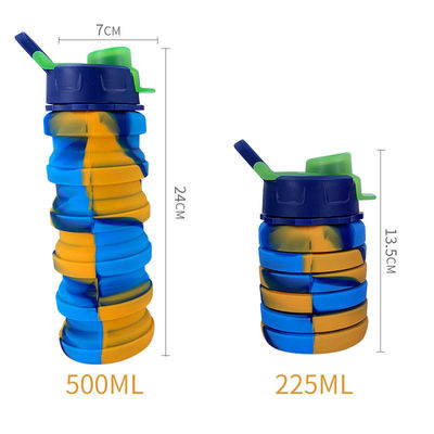 Draagbare waterfles voor fitness en rijden Creatief camouflage Silicone vouwbeker