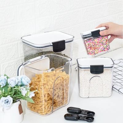 Staand type Keuken PET Plastic Food Storage Containers Transparante Luchtdichte 4pc Set