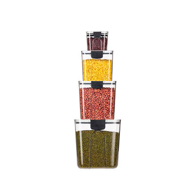 Staand type Keuken PET Plastic Food Storage Containers Transparante Luchtdichte 4pc Set