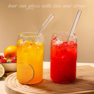 Feestgelegenheid Morden Luxe 16oz Clear Glass Mason Jug met bamboe deksel en stro