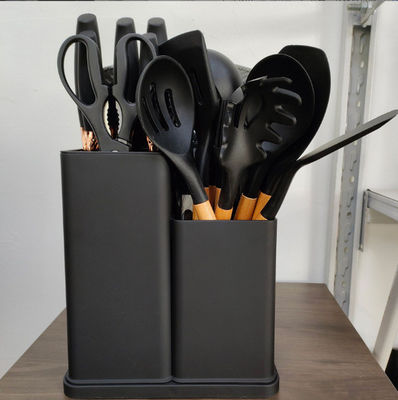 19 stuks houten handvat siliconen keukengereedschap voor kookgereedschap en restaurant met voorraad