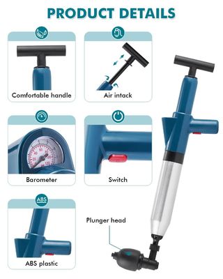Handmatige multifunctie-toiletpluncher van roestvrij staal voor duurzame afvoerreiniging