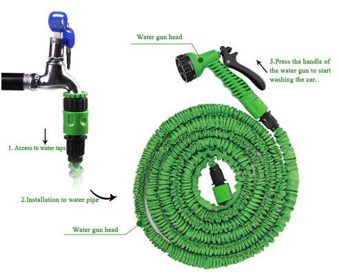 Bewatering gemaakt eenvoudig uitbreidbaar Magic Flex verwarmd tuinslang 25-200FT met spuitpistool
