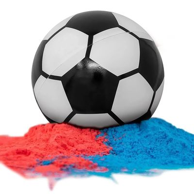 Baby Boy Girl Shower Party Voorzieningen Gelijk onthullen Voetbalbal met blauw en roze poeder