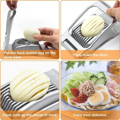 Gestookte keukengereedschappen Handheld Metal Egg Cutter Roestvrij staal draad Eggslicer voor hardgekookte eieren