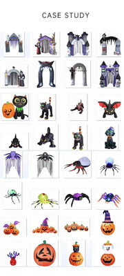 Plastic Halloween opblaasbare pompoen grafsteen pompoenen met LED's Perfect voor Halloween