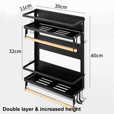 4 Tier Magnetische koelkastorganisator voor Keukenpapier Handdoekhouder 5 Haakjes en 2.6KG Capaciteit