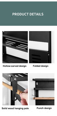 4 Tier Magnetische koelkastorganisator voor Keukenpapier Handdoekhouder 5 Haakjes en 2.6KG Capaciteit