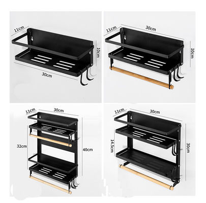 4 Tier Magnetische koelkastorganisator voor Keukenpapier Handdoekhouder 5 Haakjes en 2.6KG Capaciteit